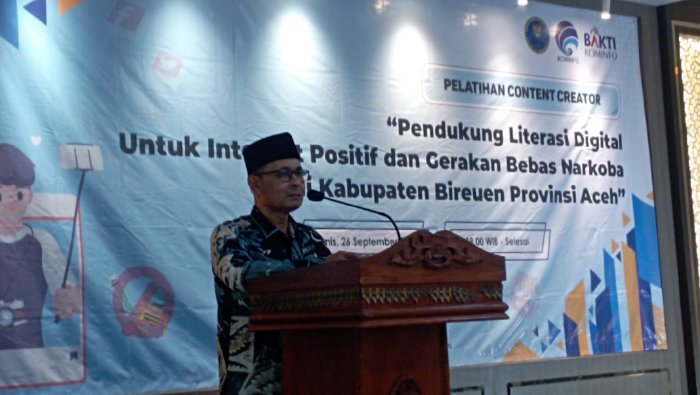 Kadiskominsa Bireuen Buka Pelatihan Content Creator Bakti Kominfo